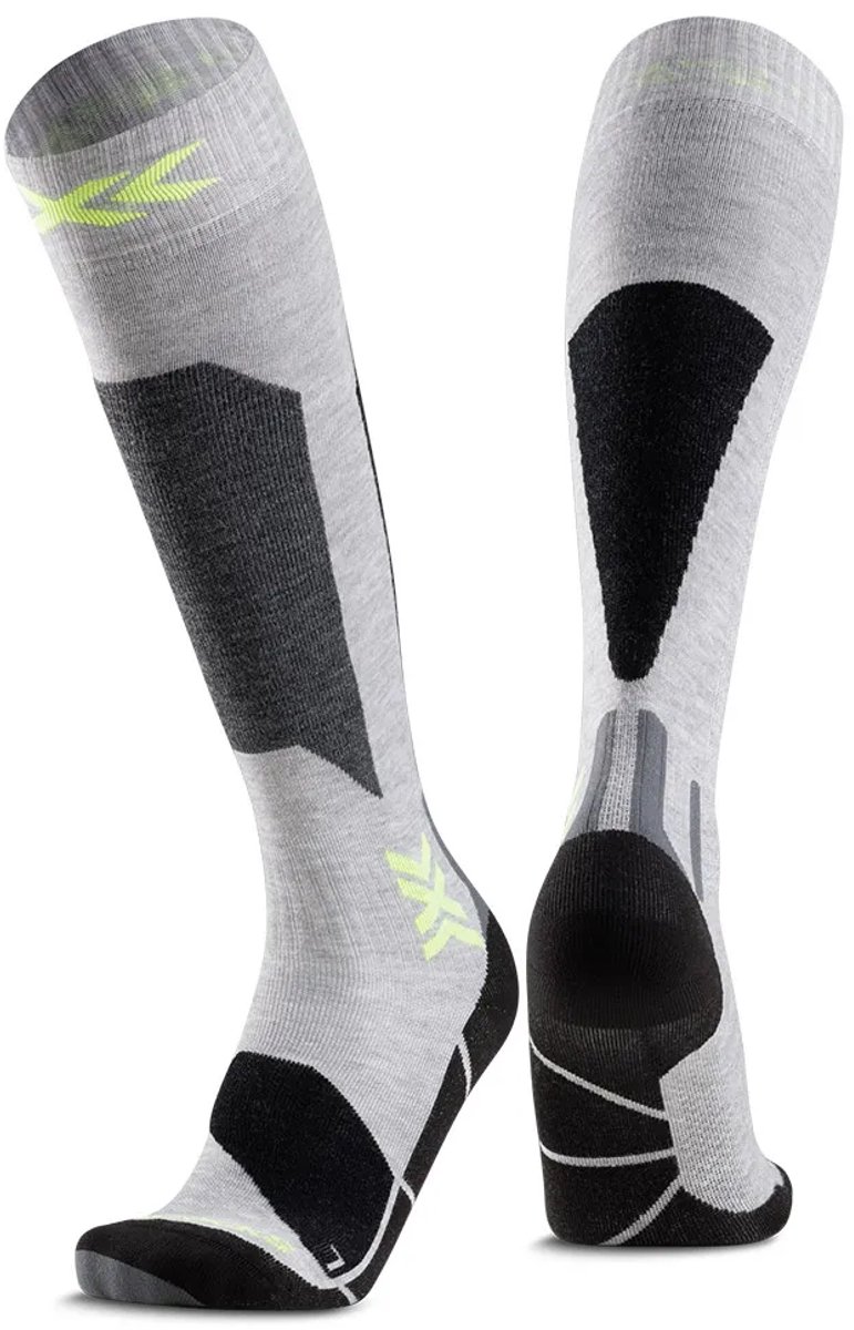 X-Socks Ski Discover OTC Junior Skisokken Rhino /Canary 31-34 Grijs