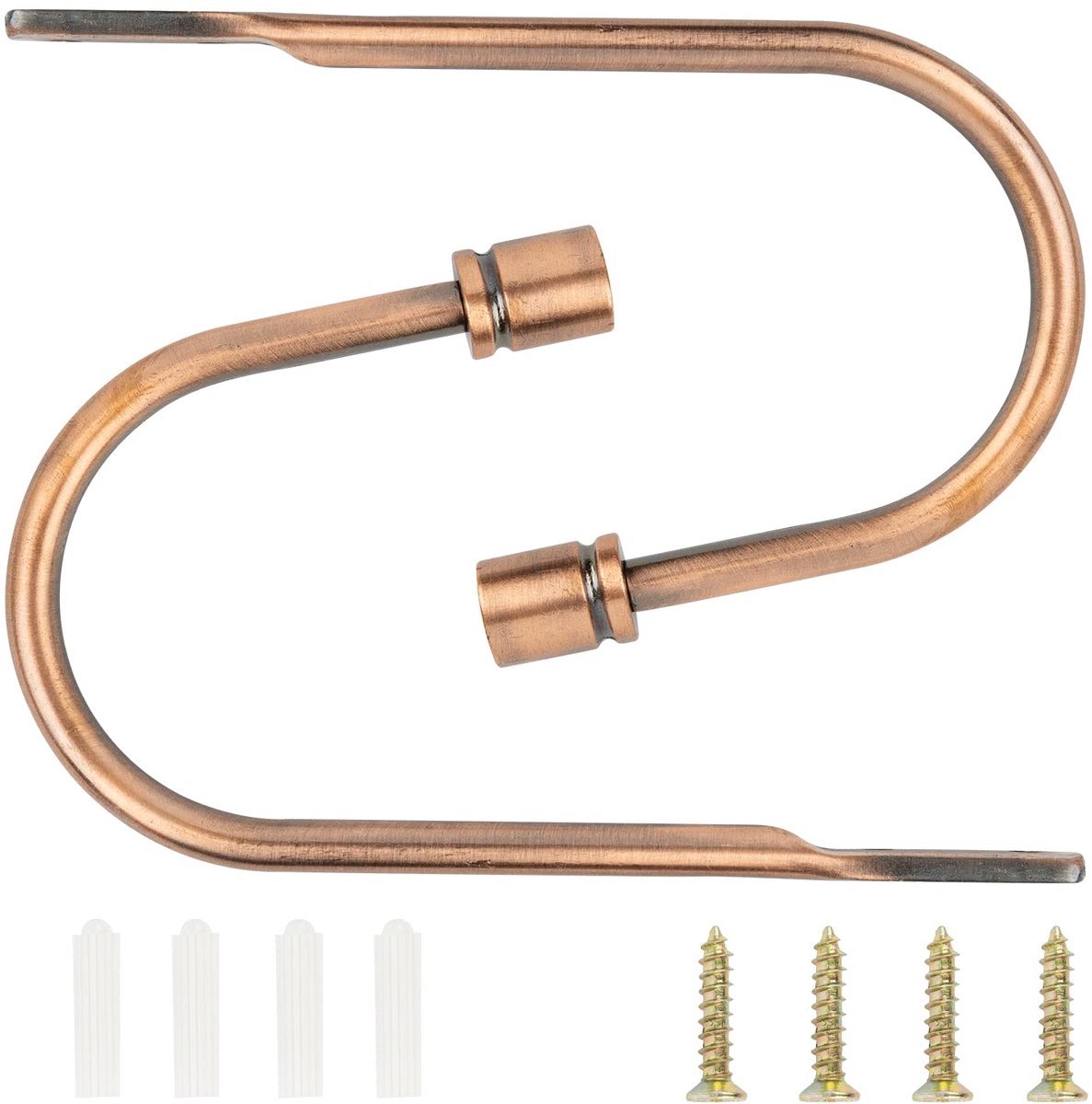Stunq® Gordijnhaken Set van 2 Stuks voor Diverse Ruimtes in Vintage Roodbrons Afwerking