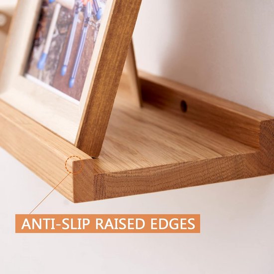 Houten Wandplank met dimbare LED-verlichting - Maatwerk Eiken AB