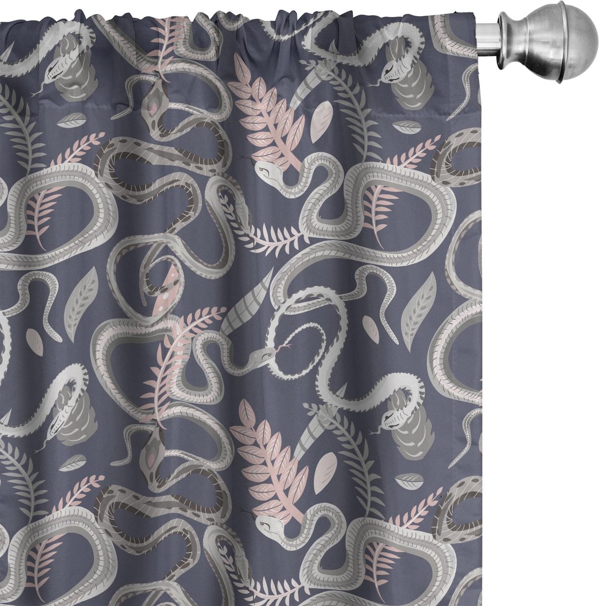 ABAKUHAUS – Botanische Gordijnen – 2x75x225 cm, Microvezel, Meerkleurig