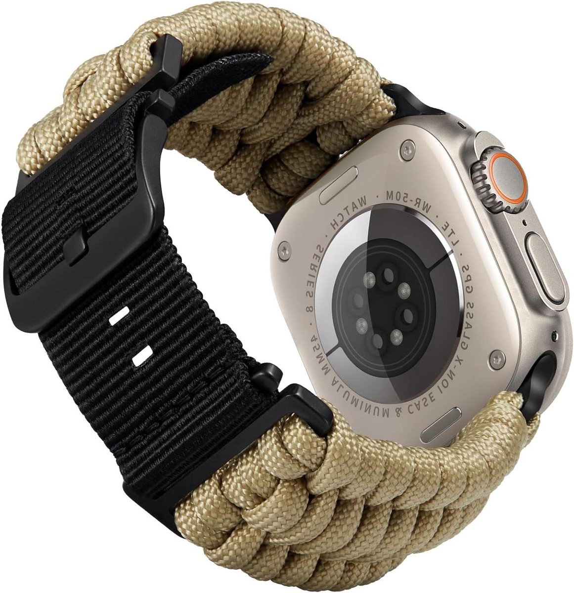 Cosensi - Horlogeband van Militair Gevlochten Paracord voor Apple Watch Series - Nylon Vervanging - Geschikt voor Diverse Modellen - Duurzaam en Stijlvol