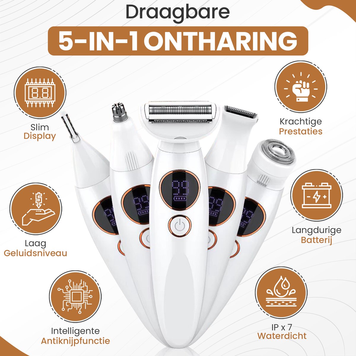 Azorix 8-in-1 Ladyshaver Waterdicht thumbnail 2