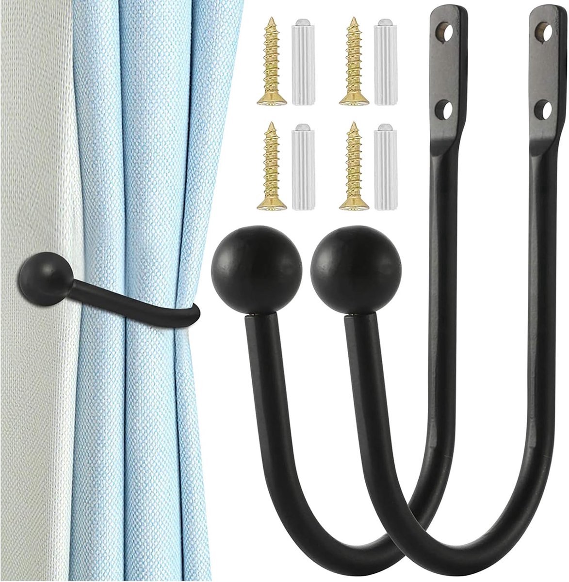 Stunq® Duurzame Metalen Gordijnclips - Set van Twee voor Flexibele Presentatie