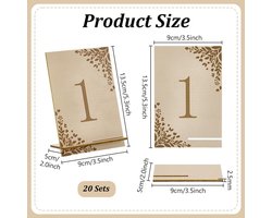 Tafelnummers voor Bruiloft 1-20 Rustiek Houten Stand - Decoratief Bord voor Bruids Douche, Banket & Feestlocatie