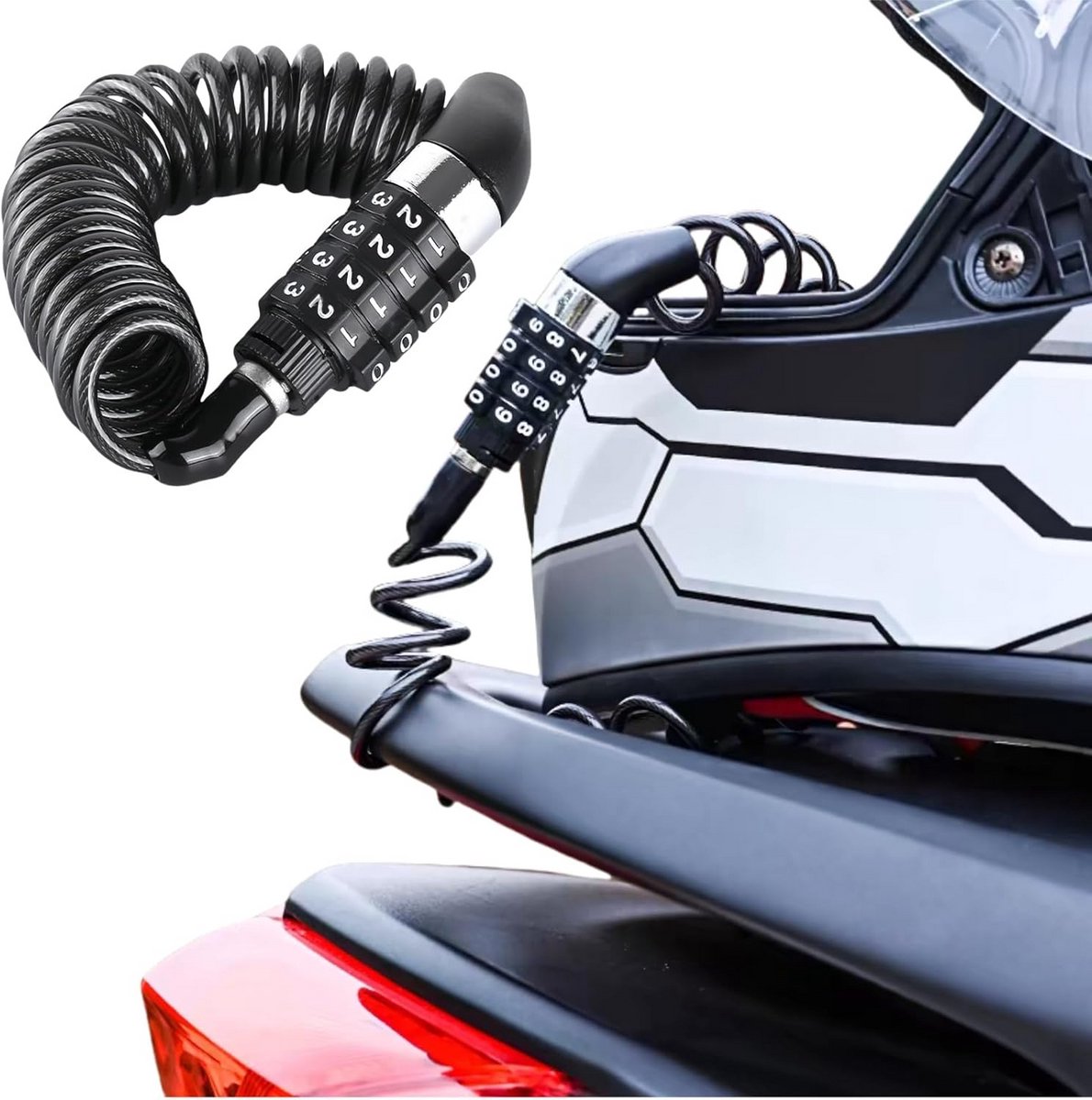 Stevig Kabelslot met Cijfercode voor Fiets, Motorhelm en Kinderwagen - Anti-diefstal Beveiliging