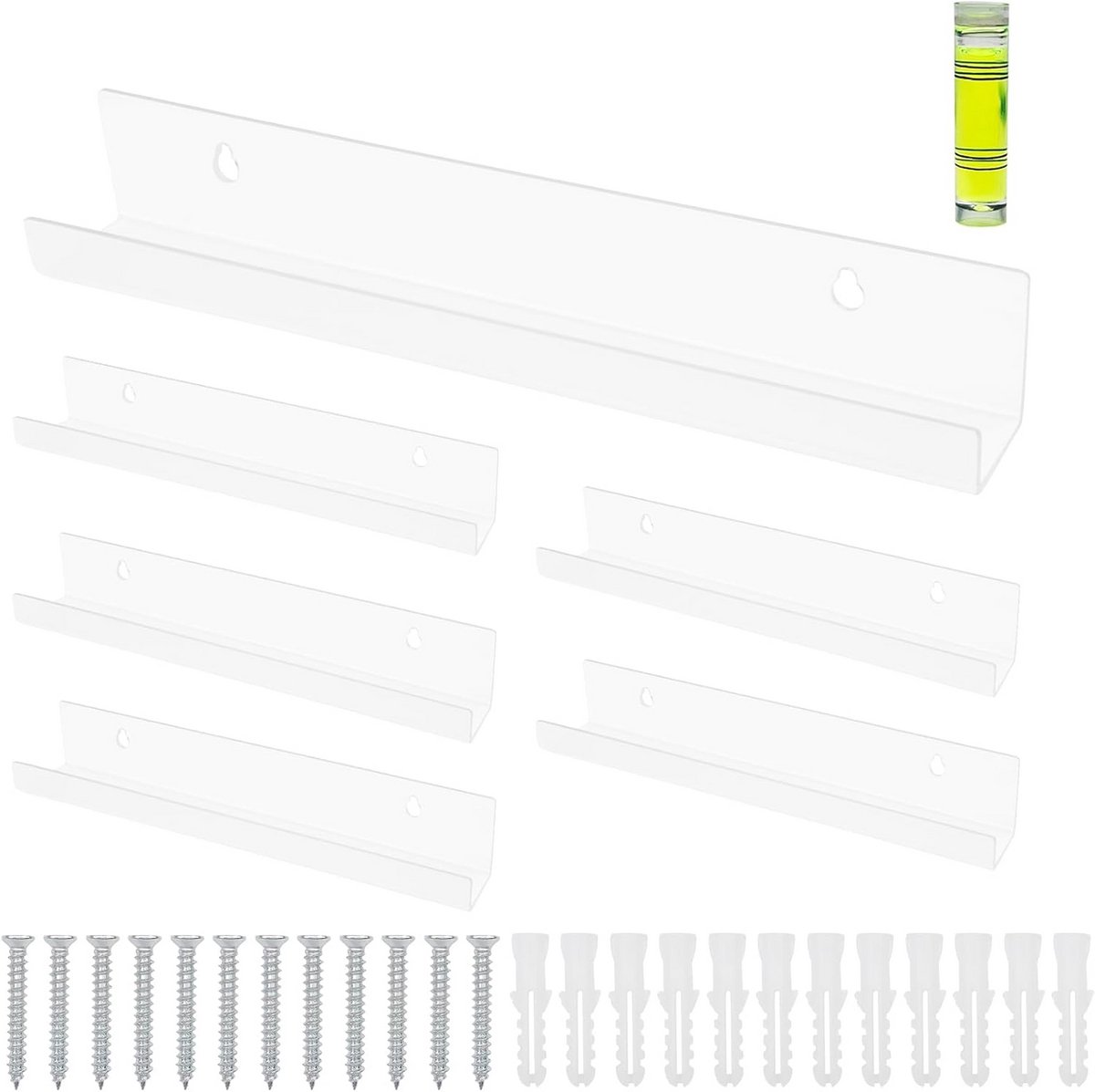 6 Stuks Transparante Vinyl Wandhouders voor Platen en Albums