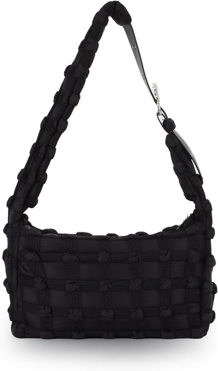 Grote en Lichte Nylon Boodschappentas voor Dames - Gewatteerde Hobo Schoudertas