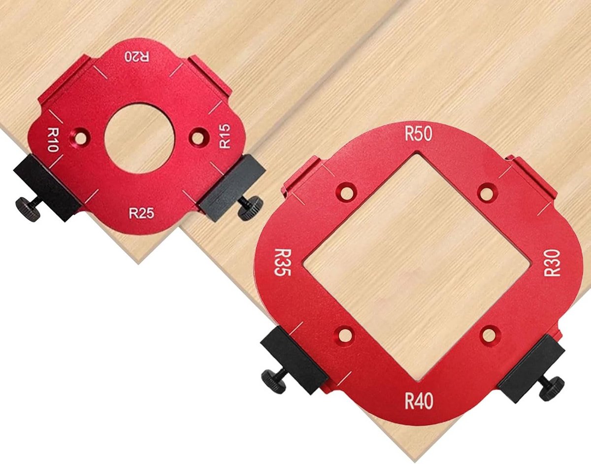 Set van 2 Aluminium Radius Jig Router Templates voor Afgeronde Houtverbindingen