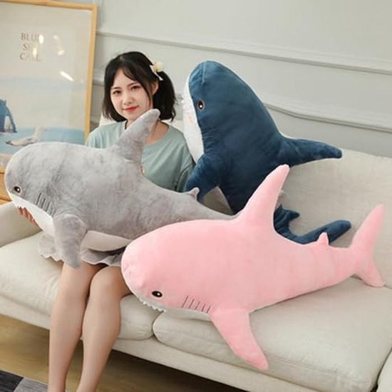 Gigantisch 30 inch knuffeldier kussen - Zacht pluche haai speelgoed voor kinderen van Merkloos — afbeelding 3