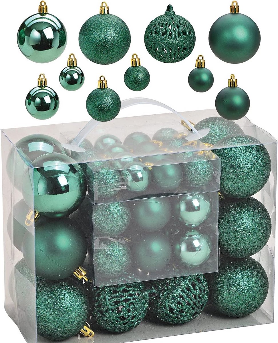 Grote Set Kerstballen Kunststof - 50 of 100 Stuks in 23 Verschillende Kleuren - Kerstboomversiering