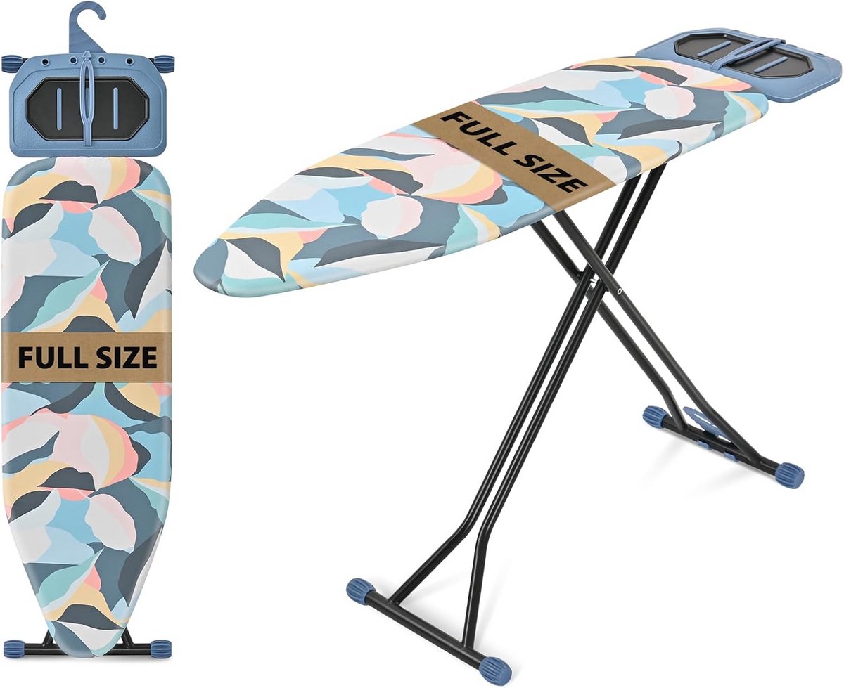 Verstelbaar Strijkplank 115x38 cm met Metalen Plank en Strijkijzerhouder | Zwaar Uitvoering