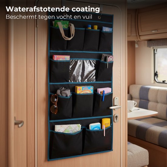 Lomera Tentorganizer Met Spiegel - Hangorganizer - 11 Vakken - Camping Organizer - Voortent Organizer - Caravan Organizer - Camper Organizer - Waterafstotend - Pu Coated - Opbergvakken - Handige Vakken van Merkloos — afbeelding 4