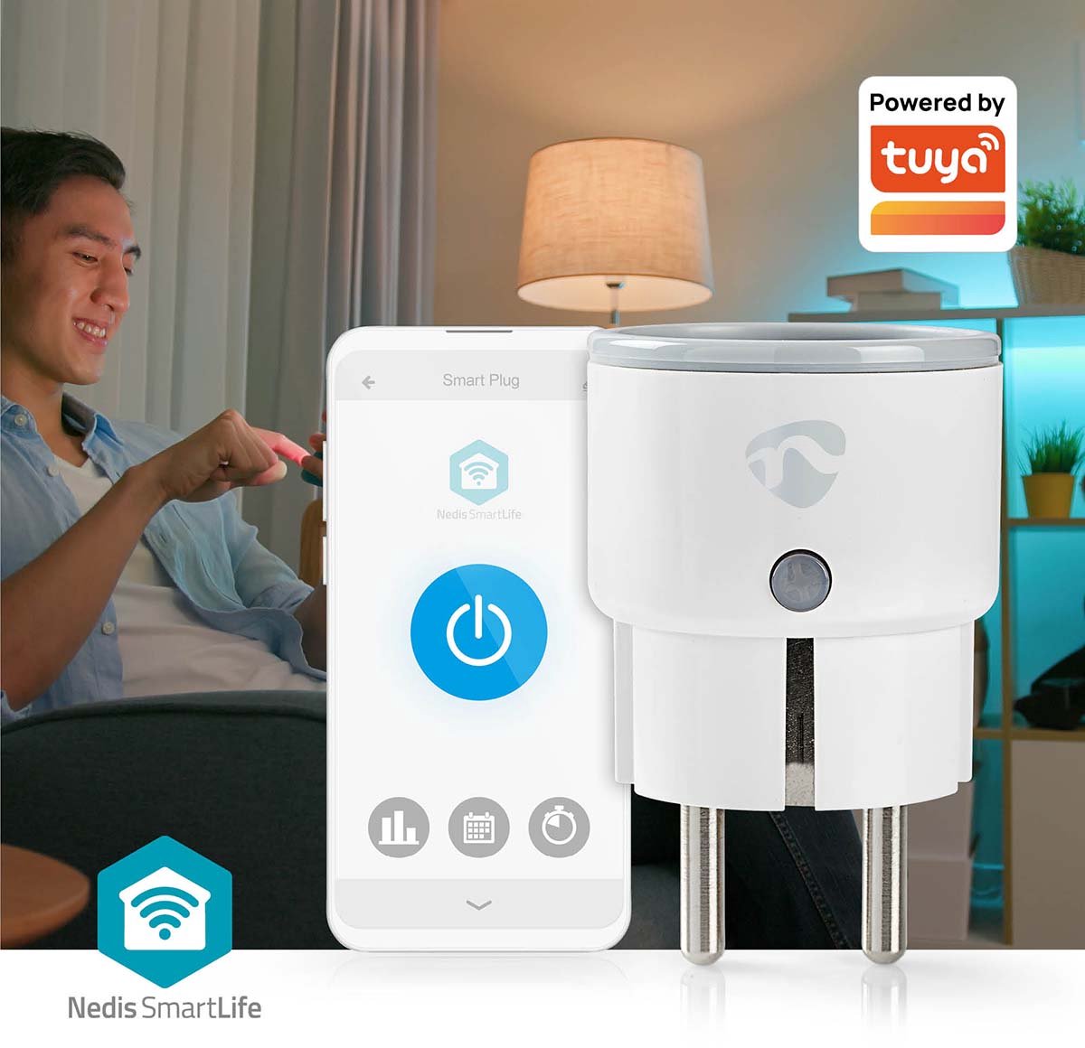 Nedis SmartLife Slimme Stekker Wi-Fi met Energiemeter 2500W Randaarde Type F IP21 Wit - Afbeelding 5