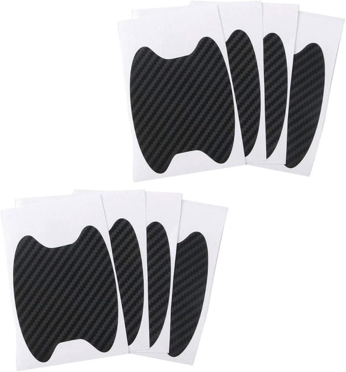 Green Glow - Universele autodeurgrepen met koolstofvezel lakbescherming en krasbestendige stickers - Zwart - 8 stuks
