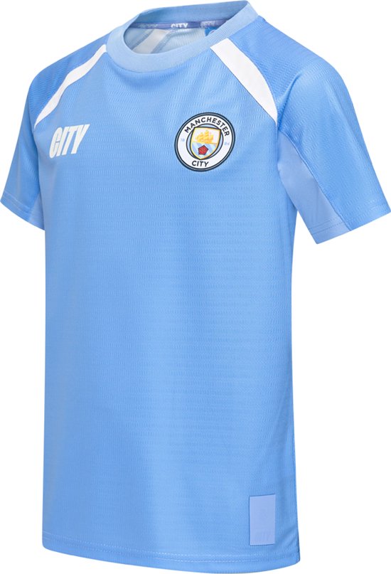 Maillot domicile Manchester City Enfants 2025/2026 - Taille 128 - Maillot de foot - Vêtements de sport - Garçons et Filles - Boutique des supporters de Manchester City - Polyester