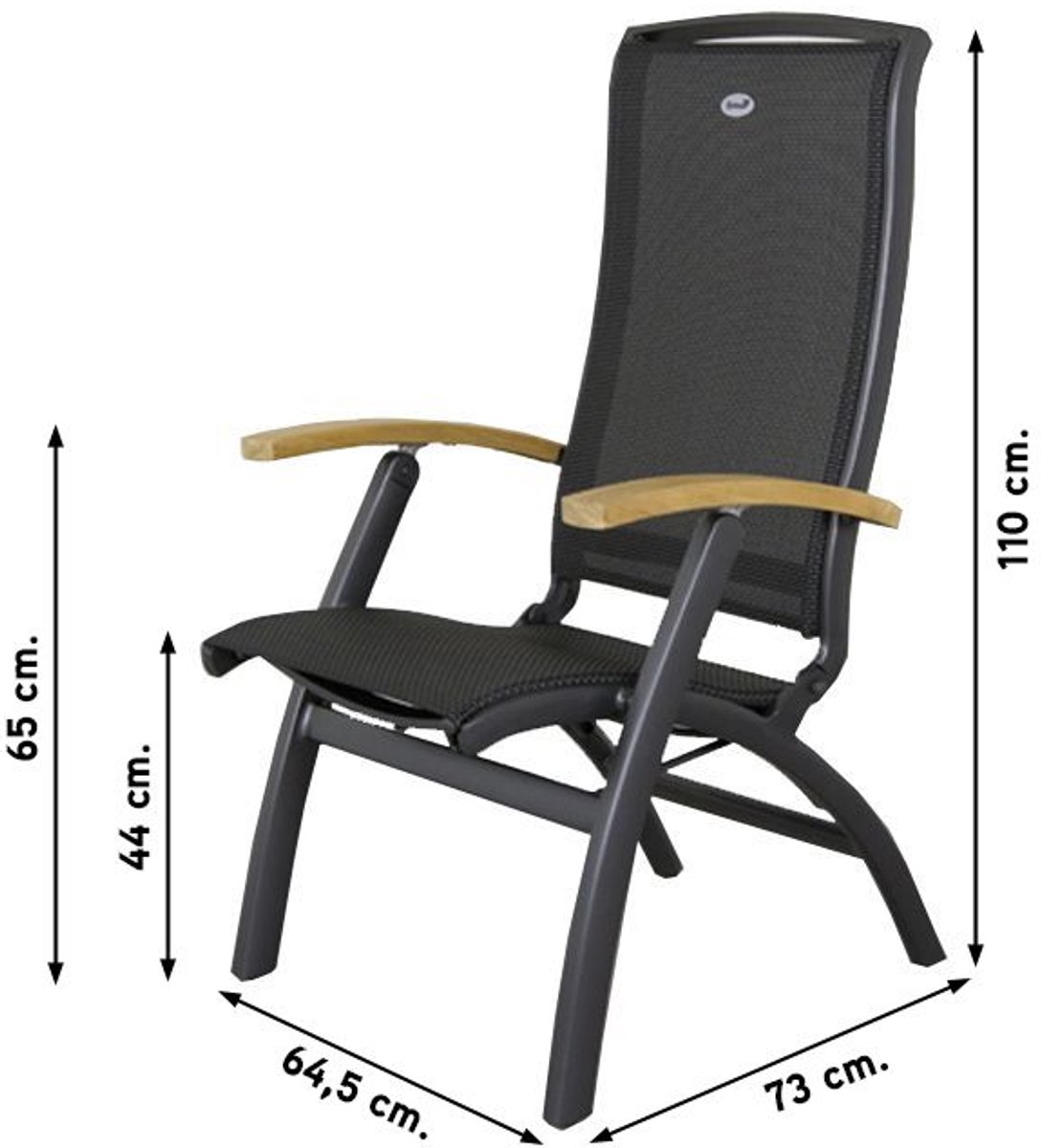 Hartman Set de 8 chaises de jardin réglables Da Vinci - Teck