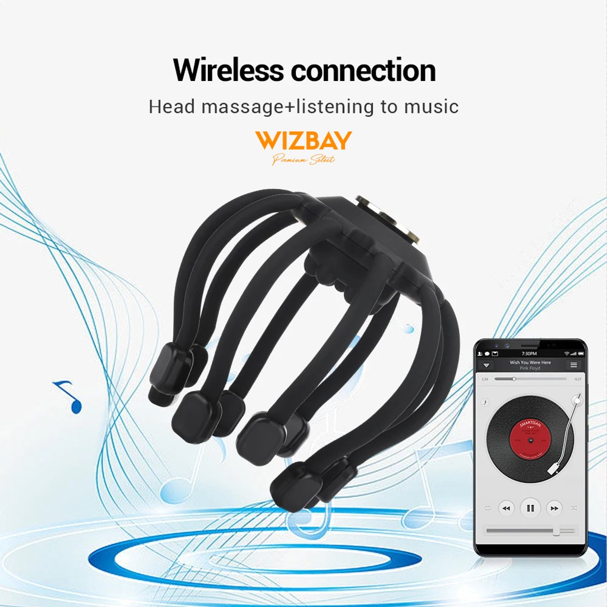 WizBay Premium Select Hoofdmassage Spin met Bluetooth - afbeelding 2