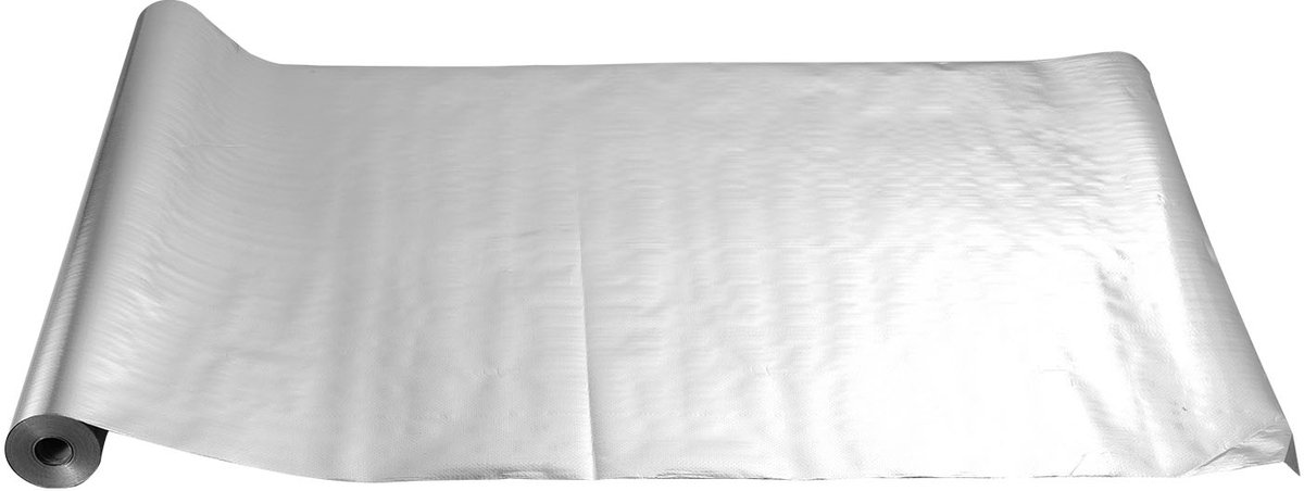 Dubbele Reflecterende Isolatierol, Geperforeerde Geweven Stof Stralingsbarrière, 0,15 mm Dikte, 76,2 m X 1,22 m, Dubbelzijdig Aluminiumfolie Hitteschild, Thermische Isolatie voor Ramen, Campers En Daken