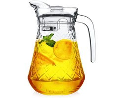 Karaf Glas met Deksel 1,4 l - Kan - Waterkaraf voor Fruitwater - Waterkan - Drinkkan