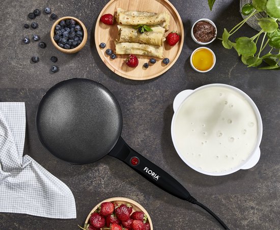 Floria Crêpe Maker ZLN7910 - Elektrische Pannenkoeken & Crêpemaker - 20 cm - 600-700 W - Anti-aanbaklaag - Zwart — afbeelding 5