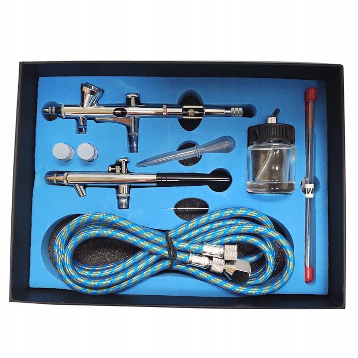 Aerograaf set AB-208K met 3 spuitmonden, professioneel schildergereedschap