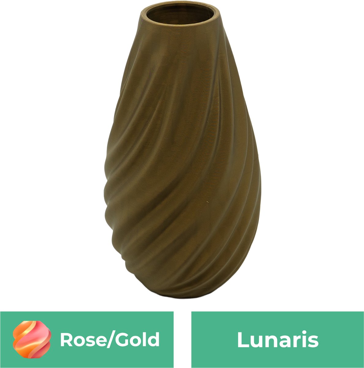 Lovora Lunaris moderne vaas – Decoratieve vaas - Roze / Goud - 3d geprinte vaas – geschikt voor droogbloemen - 34CM