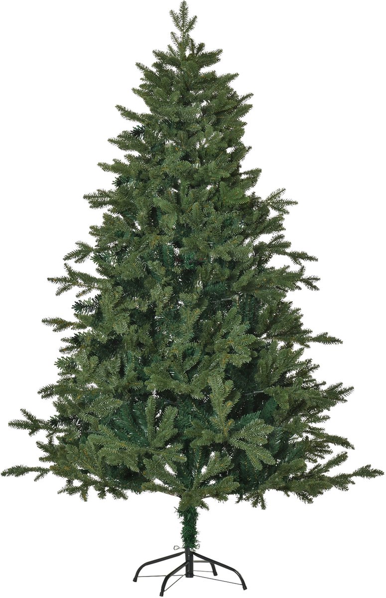 HOMCOM Christmas Tree PVC, PE, Metall Ø90 x 180H cm Grün