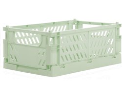 IMPERATORIS® Klapkrat - Vouwkrat - Opvouwbare Boodschappenkrat - Stapelbaar - Robuust Kunststof - 4 Liter - Voor Auto en Thuis - 1 Stuk - Lichtgroen