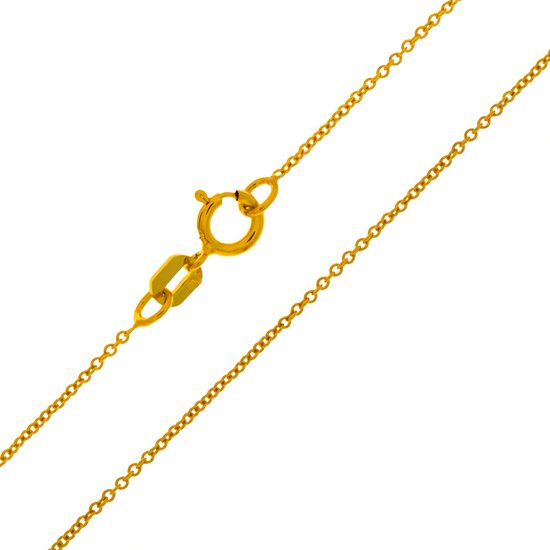 Gouden ketting met een fijne schakel en veersluiting. Verguld 925 sterling zilver.