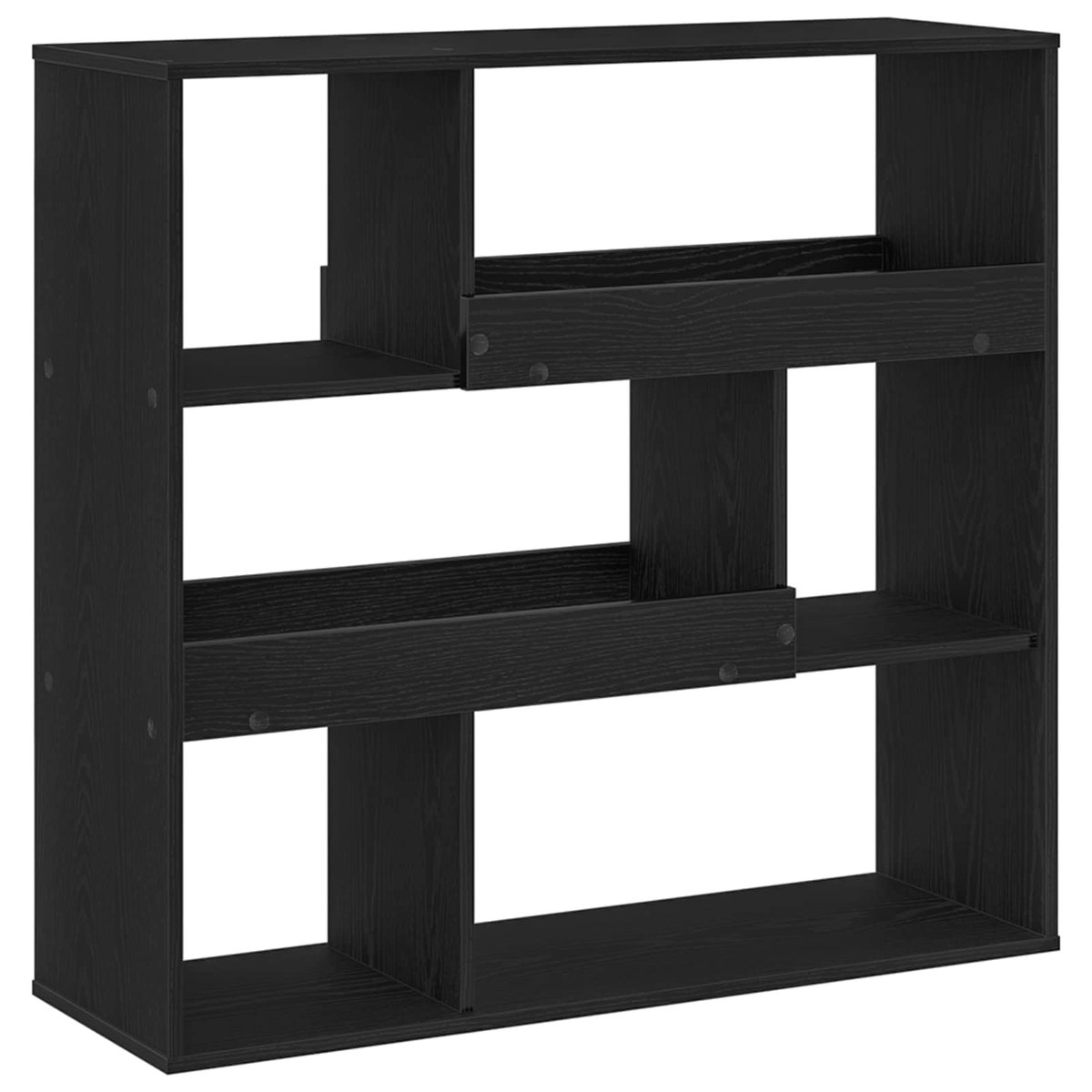 vidaXL Boekenkast - 4-laags - 100 - x - 33 - x - 94,5 - cm - Bewerkt - hout - Zwart - Eiken Zwart eiken