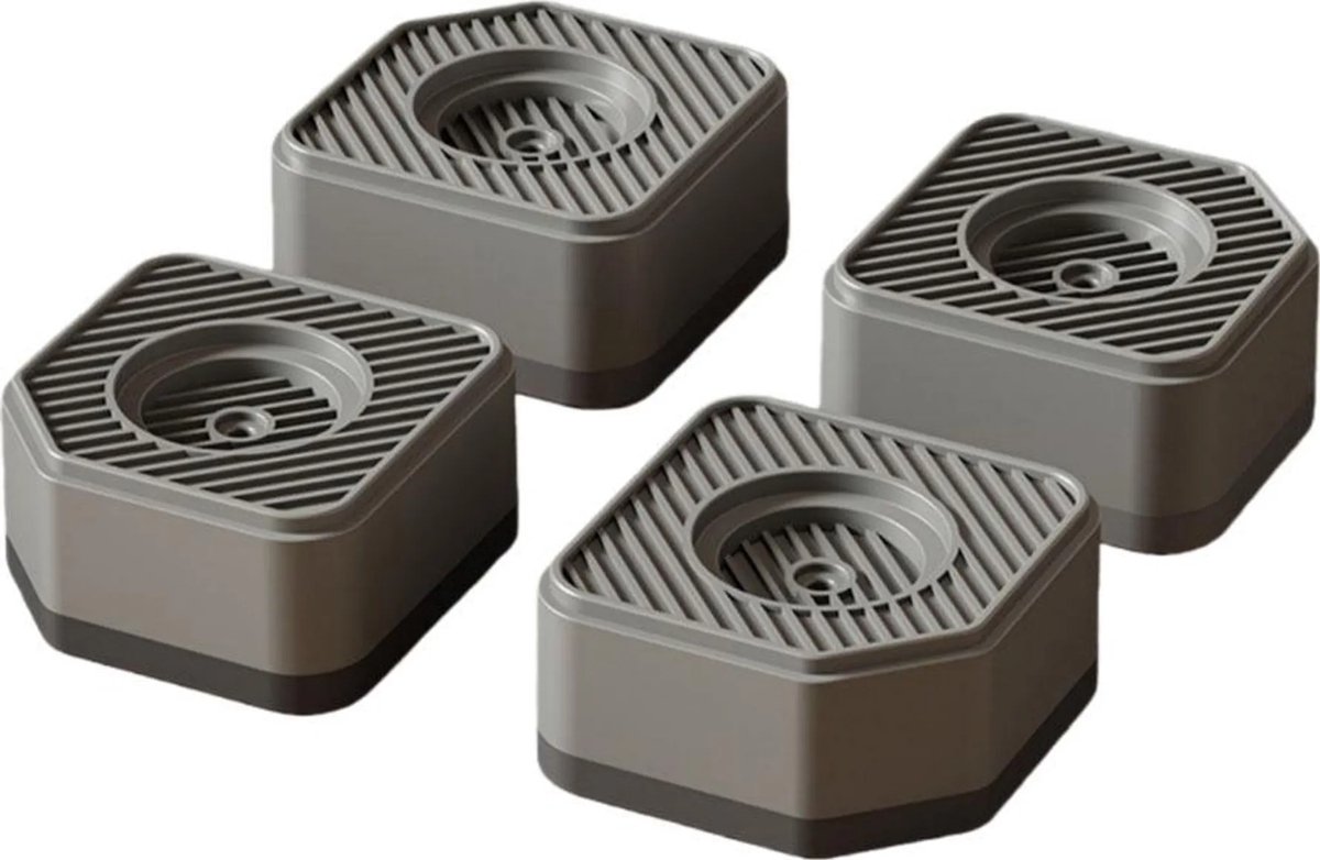 Antislipmatten voor wasmachine en koelkast - 4-delige set, donkergrijs