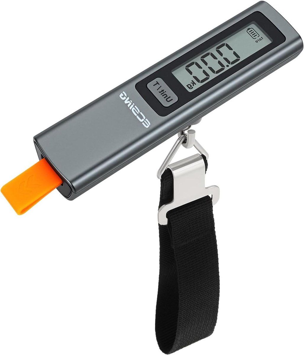 Draagbare Bagage Schaal Batterij Vrij - Digitaal Achtergrondverlicht LCD Scherm, Bagage Gewicht Schaal, 110 lbs-50 kg, Voor Reizen, Vliegtuig, Verzending, Winkelen, Outdoor.