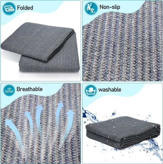 Caravan Camping Picknickmat 250x600cm Blauwgrijs HDPE Waterdoorlatend 13 Grondpennen — afbeelding 4