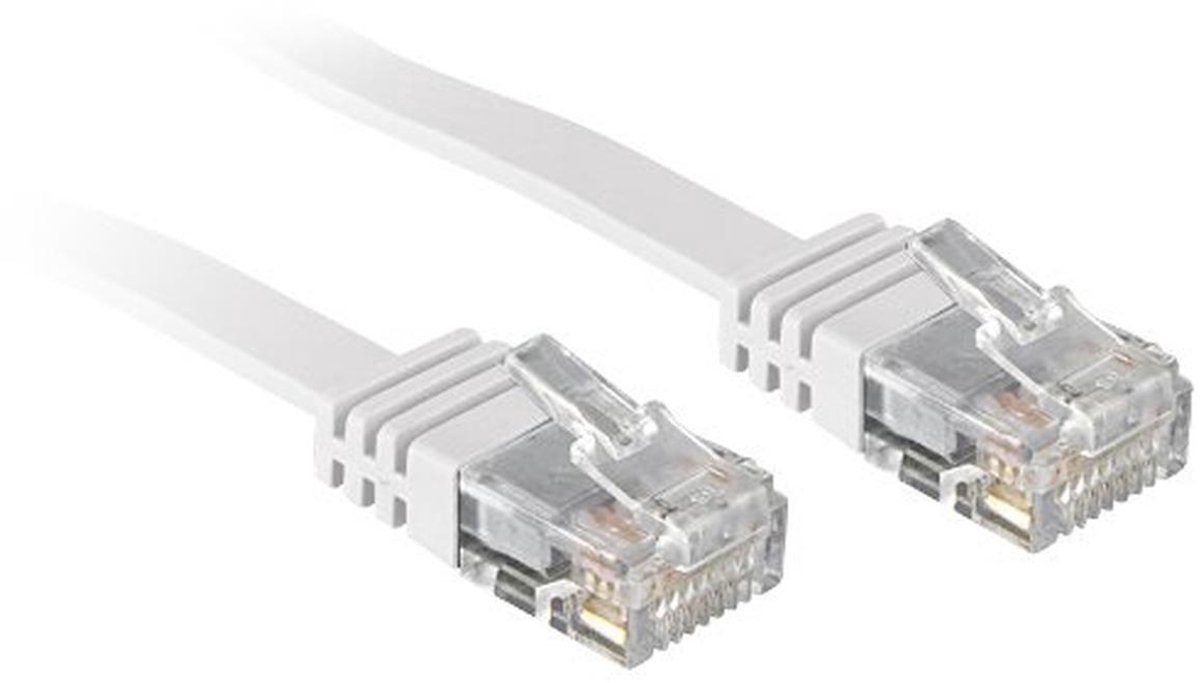 Cat.6 Niet Afgeschermde Patchkabel - 3 Meter - Witte Platte Band