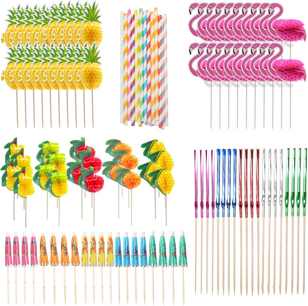 120 Stuks Herbruikbare Cocktaildecoraties voor Feestjes en Bruiloften