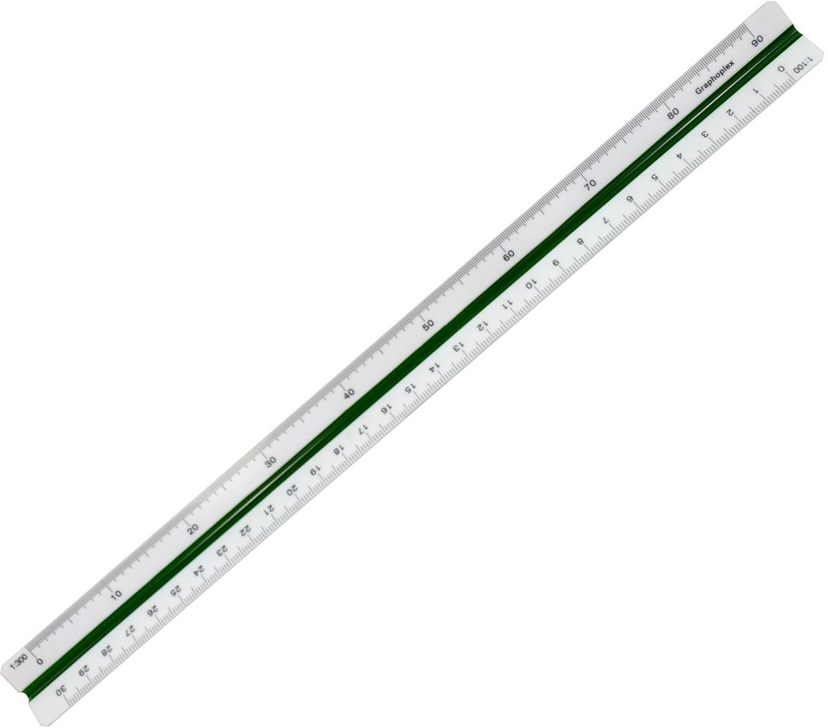 Driehoekige reductielijn 30 cm - Precisiegereedschap voor architectuur en technische tekeningen - Multifunctioneel meetapparaat met schalen 1/100 tot 1/500