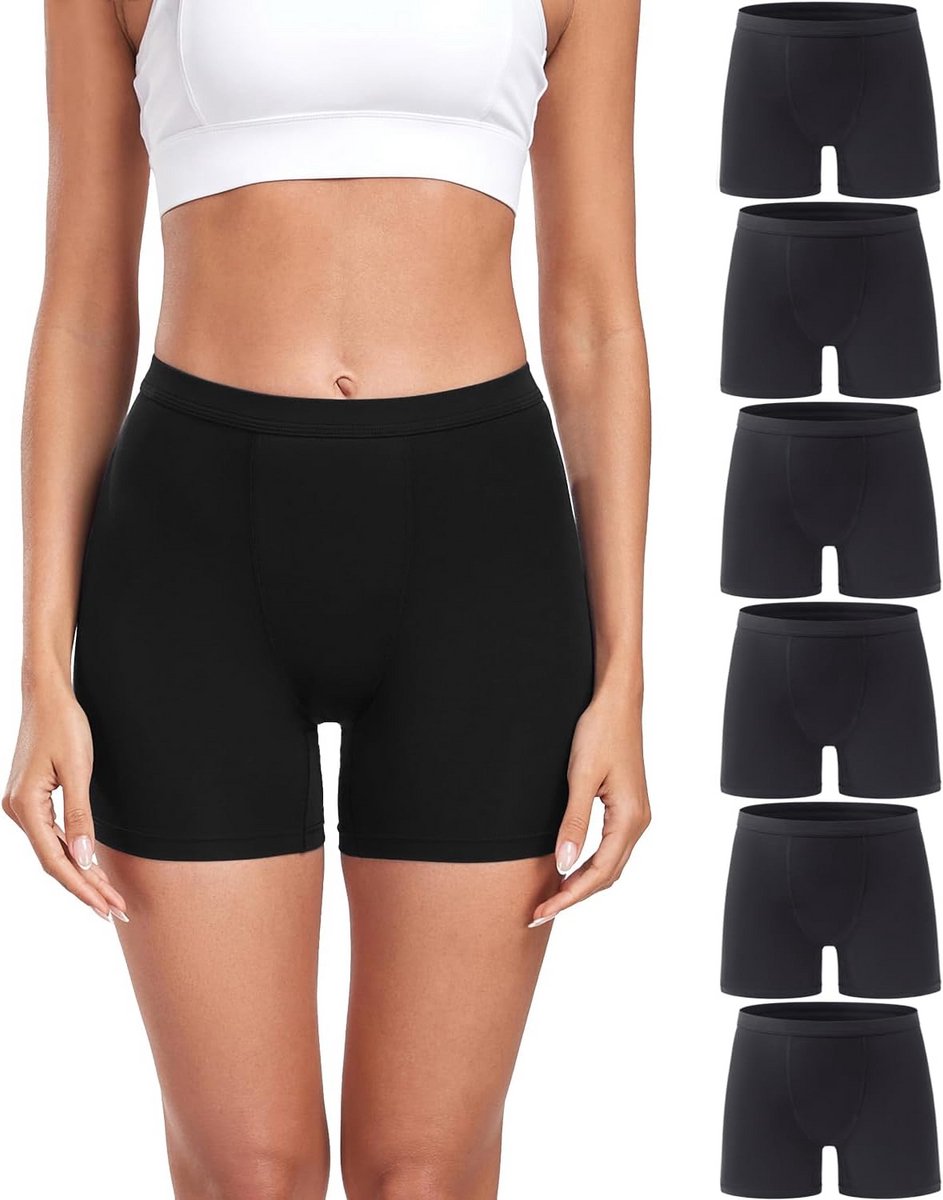 Dames modale jongensshorts - Zachte microvezel boxerslip, ondergoed (Verpakking van 4)
