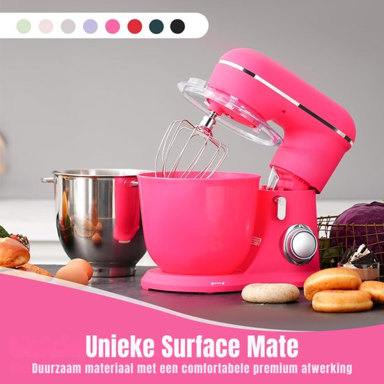 Quvo® Mixer met mengkom - Mixer - Mixer met mengkom keukenmachine - donkerroze - ‎22cm x 36cm x 33cm van Quvo — afbeelding 4