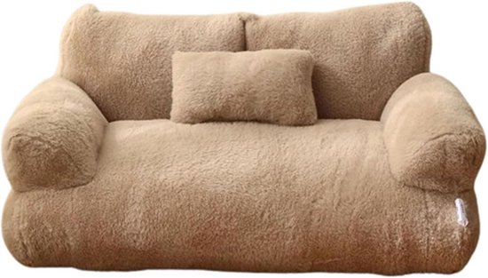 Danchen Pluche kalmerend hondenbed luxe hondenmat sofa bont kattenbank huisdierbank meubelbeschermer met antislip bodem, wasbaar zacht en warm hondenkussen, XL-105 x 95 x 15 cm, donkergrijs