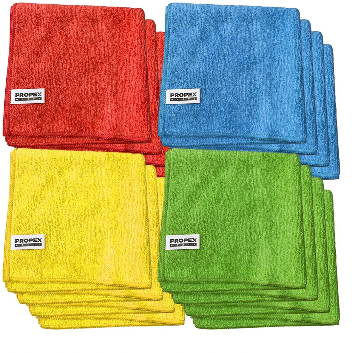 Propex Parts Microvezeldoek 40cm x 40cm - Super Absorberend - Geschikt voor Auto, Keuken, Badkamers - Multicolour - 16 stuks