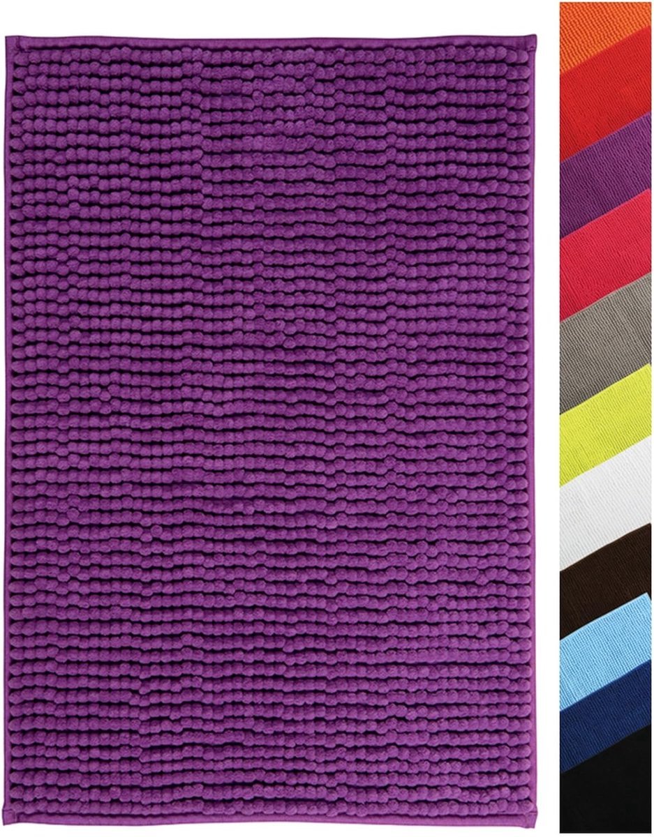 Stunq® Zachte Chenille Badmat in Paarse Kleur voor Comfort en Stijl in Huis