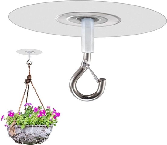 Robuuste plafondhaken voor het ophangen van planten, 2 stuks witte gietijzeren Robuuste plafondhaken voor het ophangen van planten, 2 stuks witte gietijzeren
