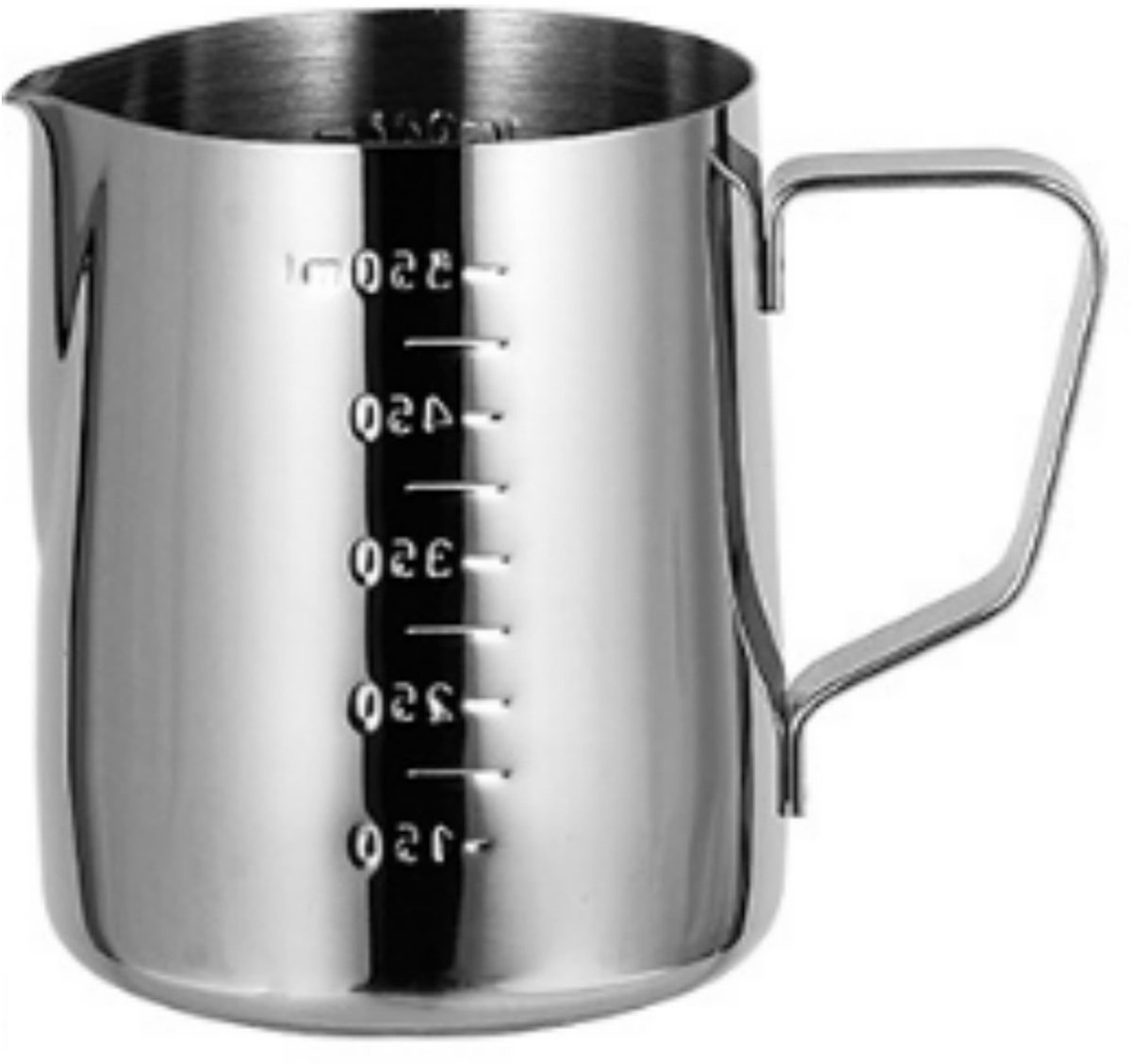 Melkopschuimer - Melkkannetje - Latte Art-kannetje - Gegradueerd - Roestvrij staal - Geschikt voor Latte Art - 600 ml - Zilver