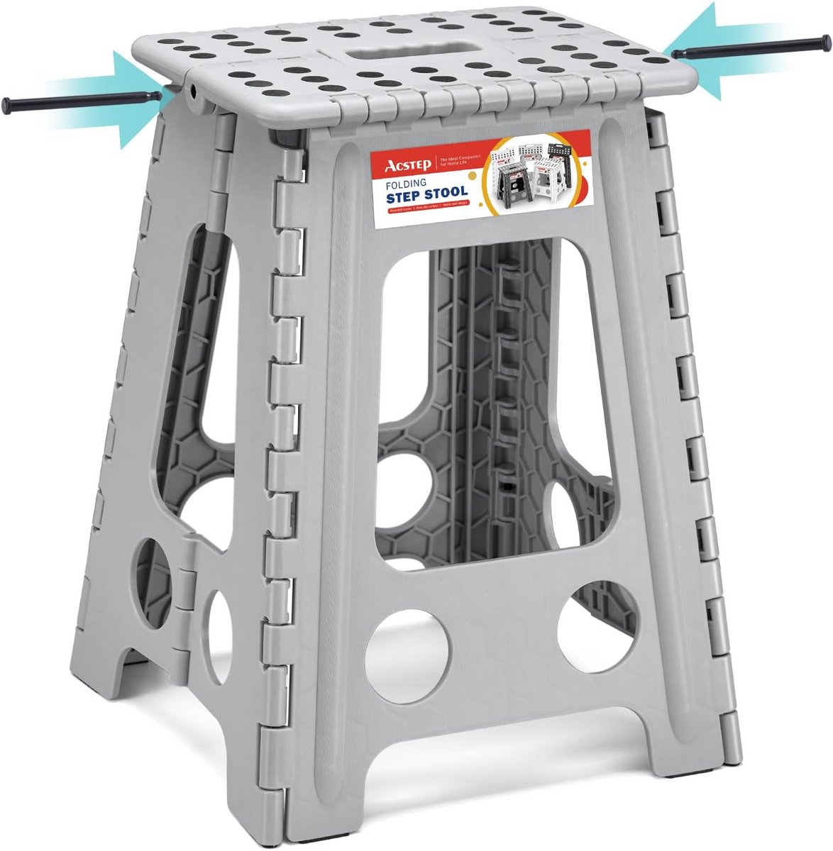 Robuuste Opvouwbare Opstapkruk 45 cm Hoog - Draagkracht 180 kg