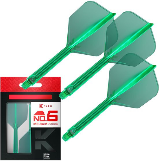 Target K-Flex Green NO6 - Dart Flights - Medium van Target — afbeelding 2