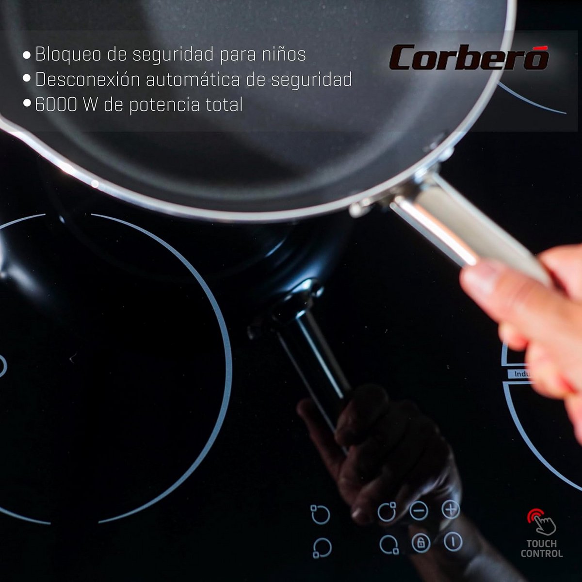 Inbouw Inductie Kookplaat 60 cm - 4 Zones - 6000W - Touch Control