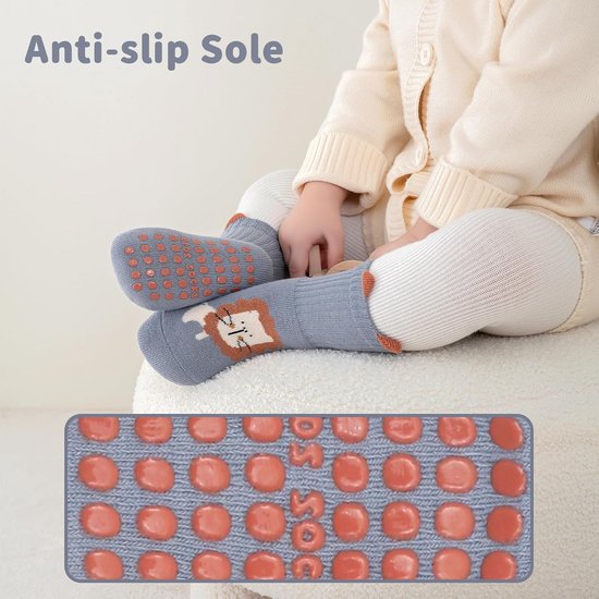 5 Paar Dikke Antislip Babysokken Katoen Thermisch voor Jongens en Meisjes — afbeelding 5