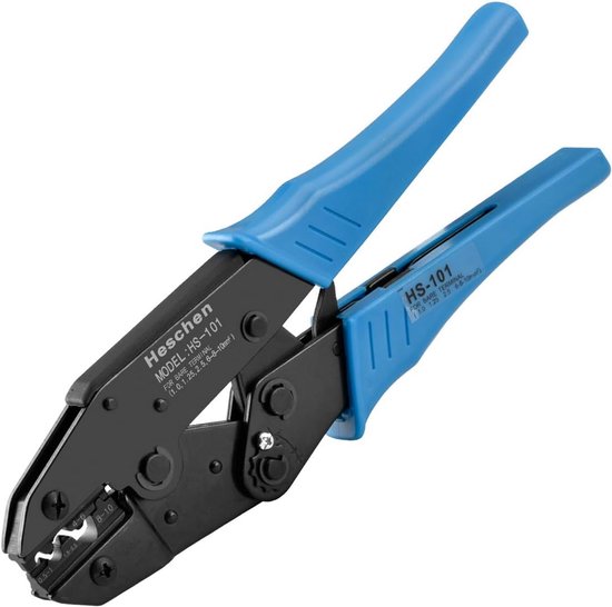 Heschen Rateltang, HS-03B, niet-geïsoleerde klemmen en krimpgereedschap, gebruik voor 1,5-6 mm² (15-10 AWG), geel