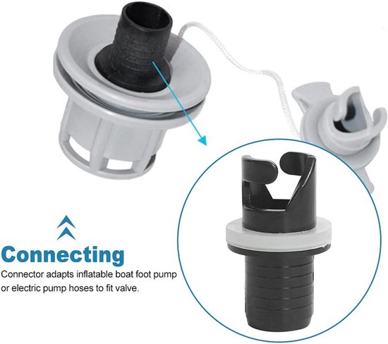 2x Universele Opblaasboot Adapter voor Pomp - Kajak, SUP, Dinghy Luchtventiel Converter van Merkloos — afbeelding 2