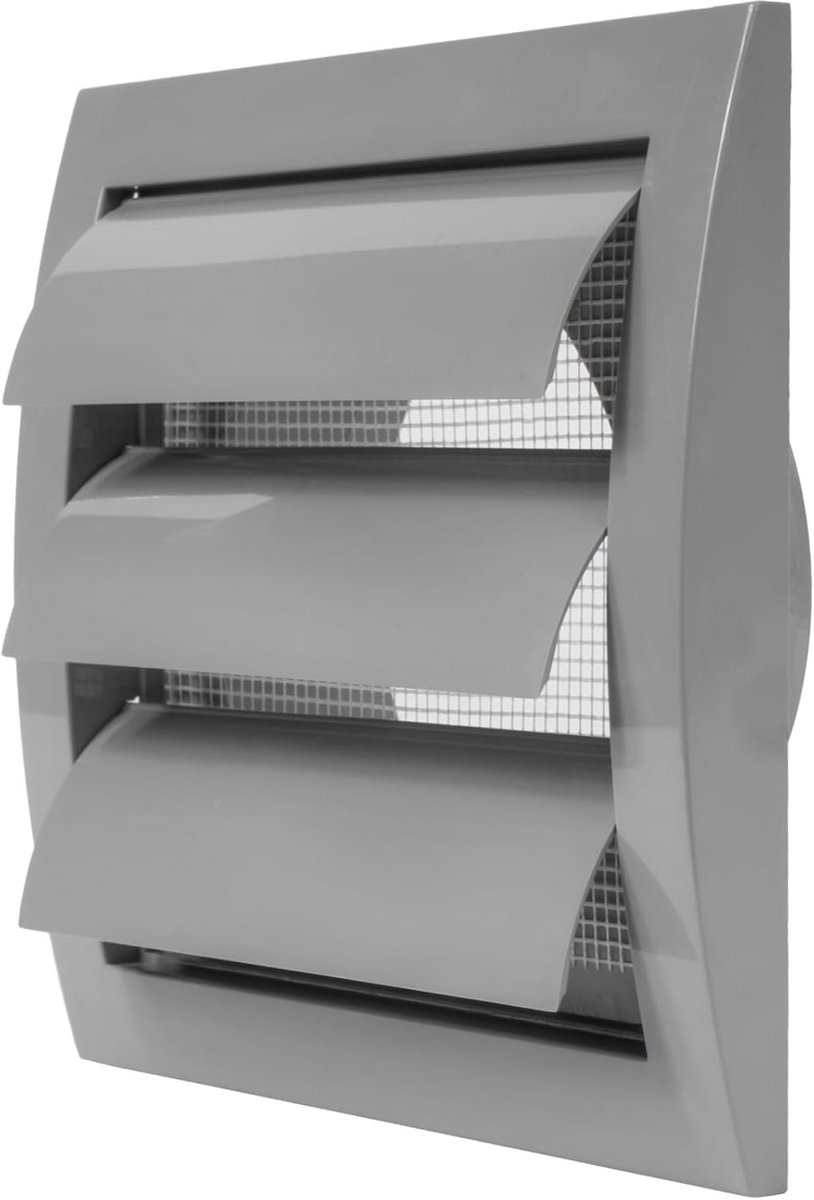 Grijze Afzuigkap Vent 4 Inch met Insectenhor en Flens